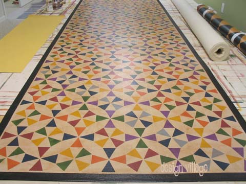 Kaleidoscope Floorcloth Runner