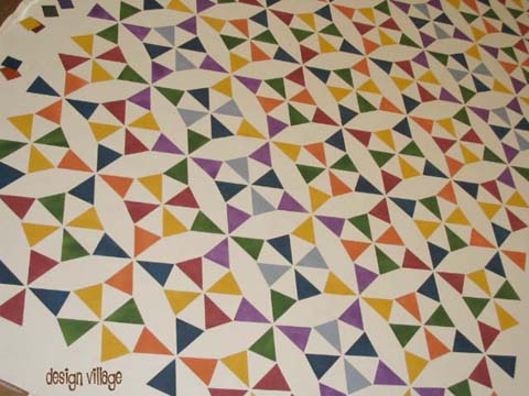 Kaleidoscope Floorcloth Runner