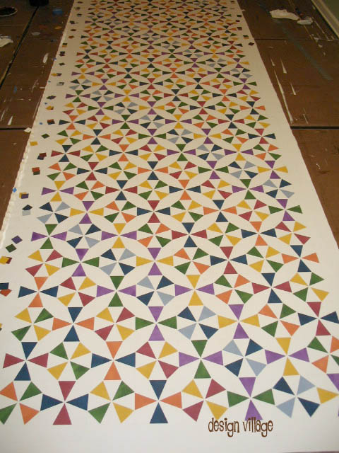 Kaleidoscope Floorcloth Runner