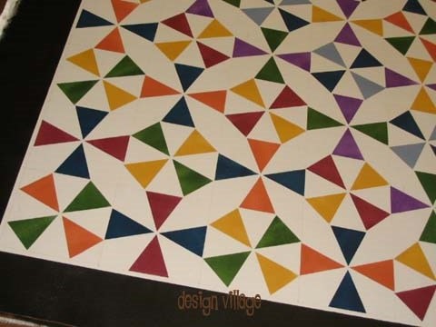 Kaleidoscope Floorcloth Runner