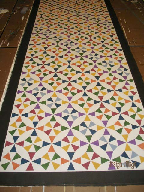 Kaleidoscope Floorcloth Runner