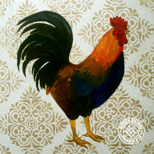 Rooster Floorcloth