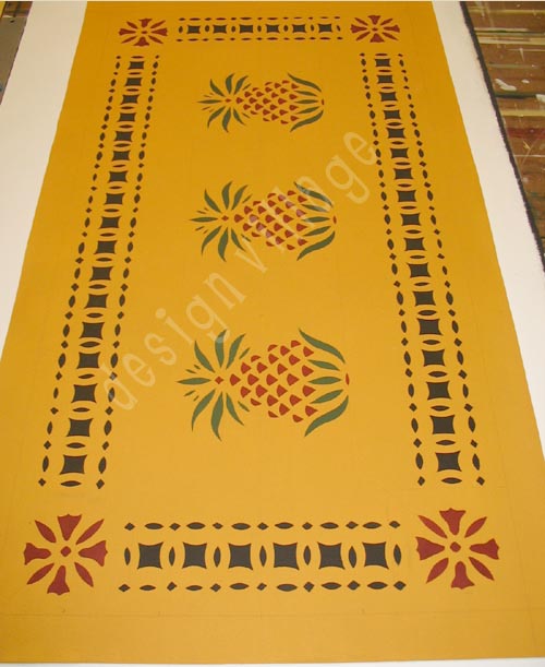 Early American Pineapple Floorcloth