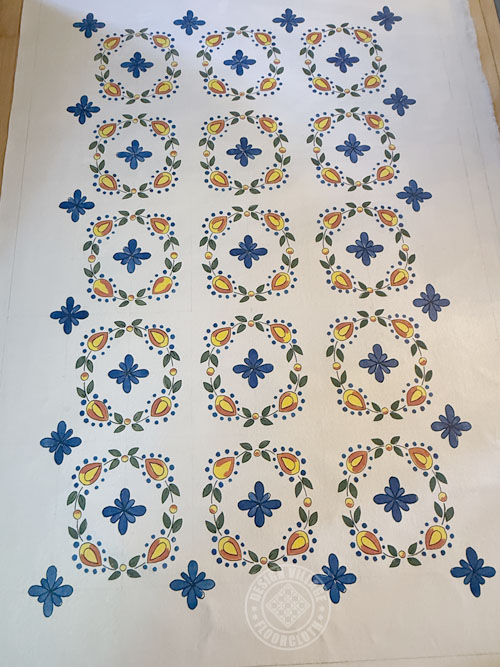 Talavera Tiles Floorcloth