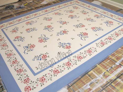 Victorian Rose floorcloth