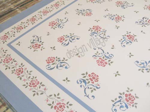 Victorian Rose floorcloth