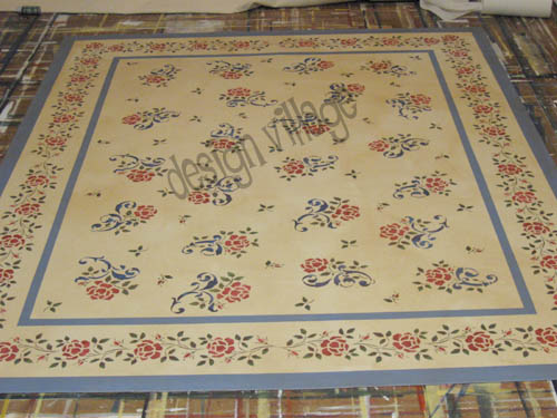 Victorian Rose floorcloth