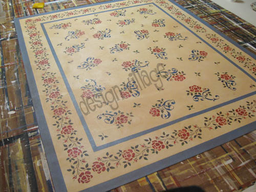 Victorian Rose floorcloth