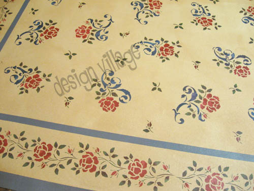 Victorian Rose floorcloth