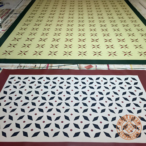 Weston Colonial Floorcloth 3'x5' in Pearl Essence
