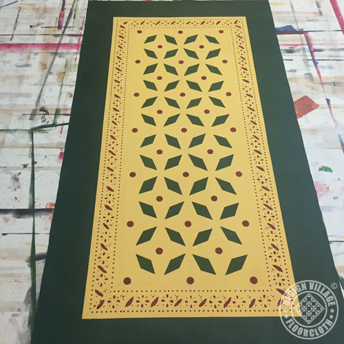 Weston Colonial Floorcloth in Pine Yellow