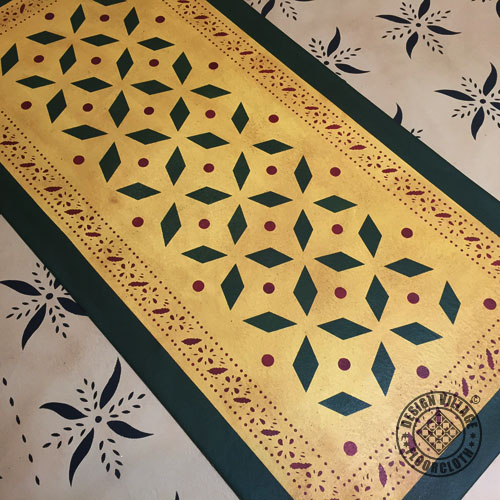 Weston Colonial Floorcloth in Pine Yellow