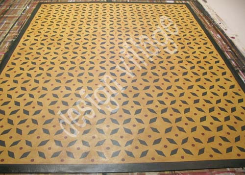 Weston Colonial Floorcloth in Pine Yellow 6x8