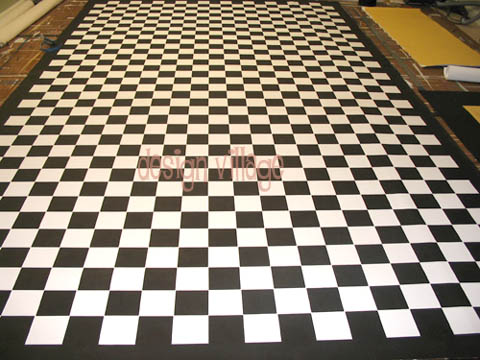 Black and white squares Floorcloth