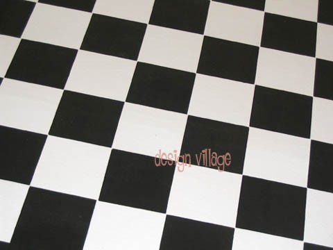 Black and white squares Floorcloth
