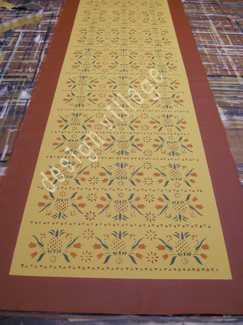 Williamsburg Floorcloth Runner in Pine Yellow