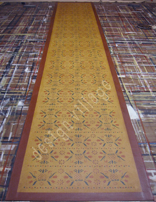 Williamsburg Floorcloth Runner in Pine Yellow