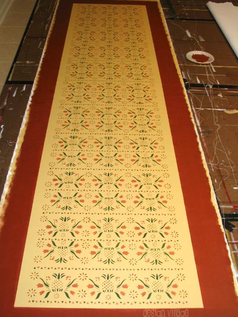 Williamsburg Floorcloth Runner in Pine Yellow