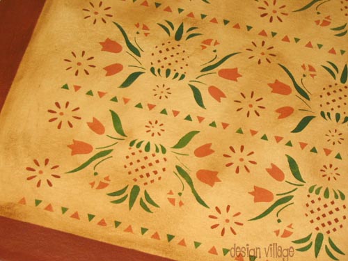 Williamsburg Floorcloth Runner in Pine Yellow