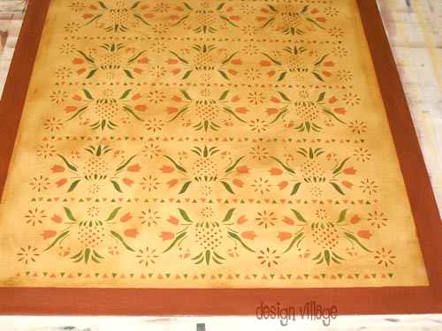 Williamsburg Floorcloth Runner in Pine Yellow