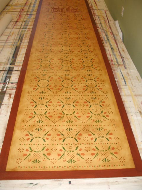 Williamsburg Floorcloth Runner in Pine Yellow