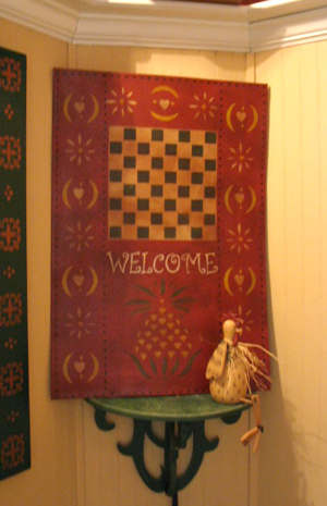 Primitive Pineapple Welcome Sign 