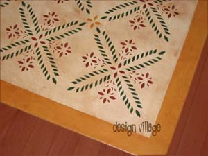 Colonial Flower Floorcloth 2- Pearl