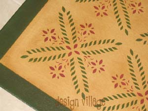Colonial Flower Floorcloth 4- Pine Yellow