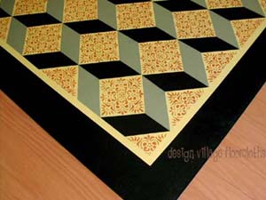 Tumbling Blocks Floorcloth