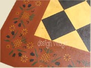 Diamond Pattern floorcloth with Williamsburg border