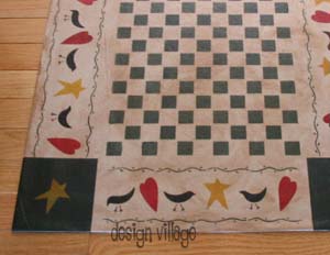 Primitive Black Crow Floorcloth