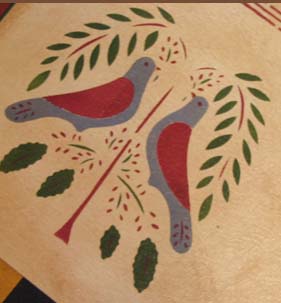 Primitive birds floorcloth