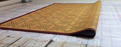unrolling floorcloth step 2