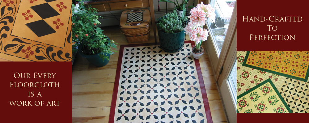 Floorcloth Hand Painted Canvas Rug, Oil Cloth Rugs